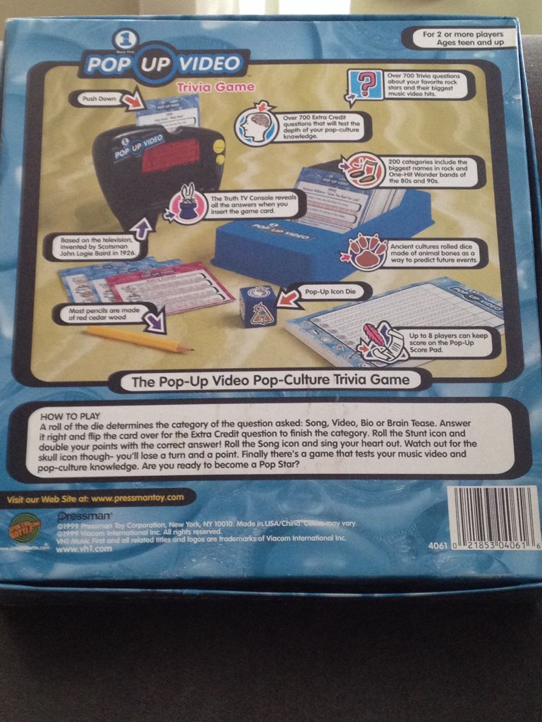 Pop Up Video Trivia Game  (2) board game collectible [Barcode 021853040616] - Main Image 2