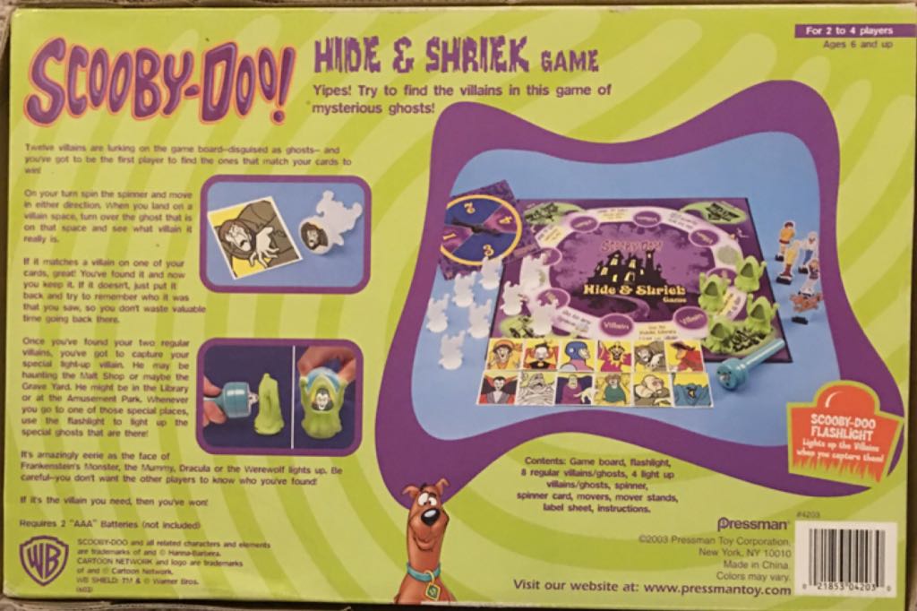 Scooby-Doo! Hide & Shriek  (2-4) board game collectible [Barcode 021853042030] - Main Image 2