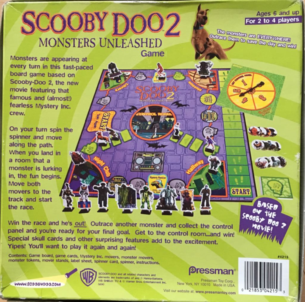Scooby-Doo 2 : Monsters Unleashed Game  (2-4) board game collectible [Barcode 021853042153] - Main Image 2