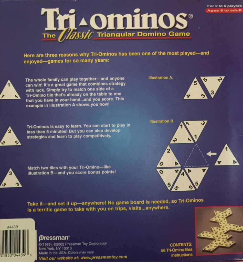 Tri-ominos  (6) board game collectible [Barcode 021853044393] - Main Image 2