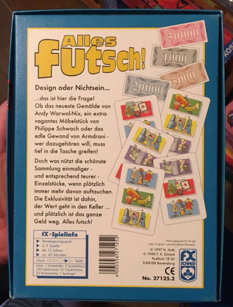 Alles futsch! - Design oder Nichtsein... Huth, Hermann:  (2-5) board game collectible [Barcode 4005556271252] - Main Image 2
