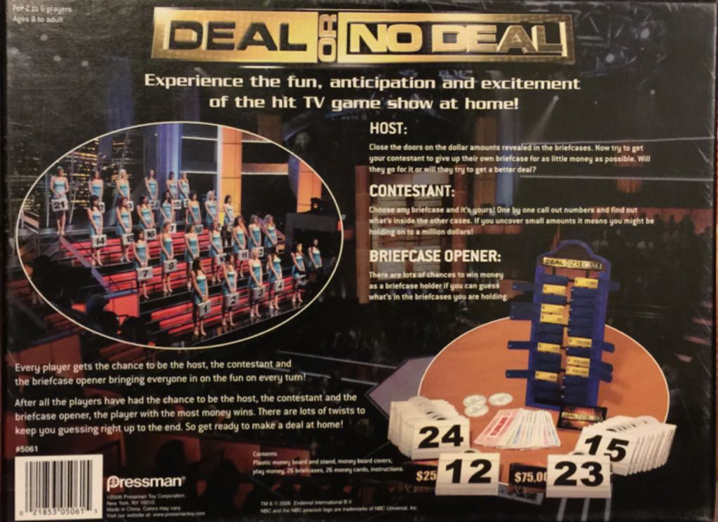 Deal Or No Deal  (6) board game collectible [Barcode 021853050615] - Main Image 2