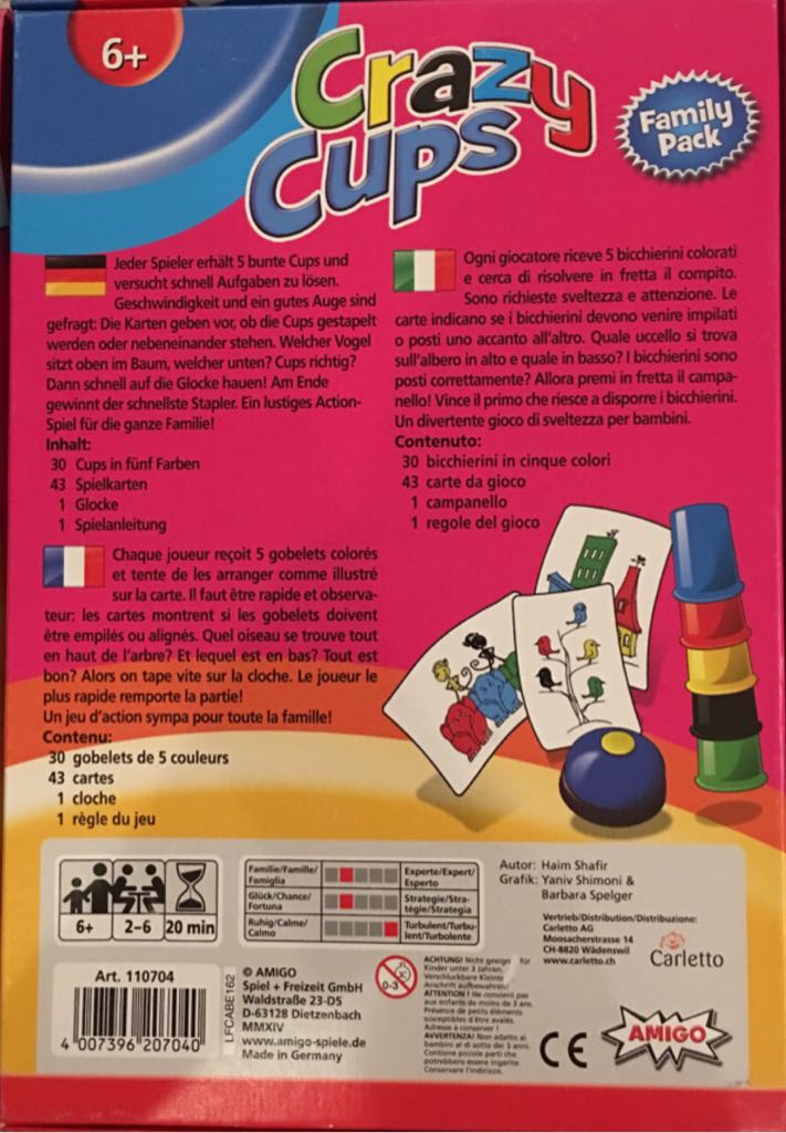 Crazy Cups  (2-6) board game collectible [Barcode 4007396207040] - Main Image 2