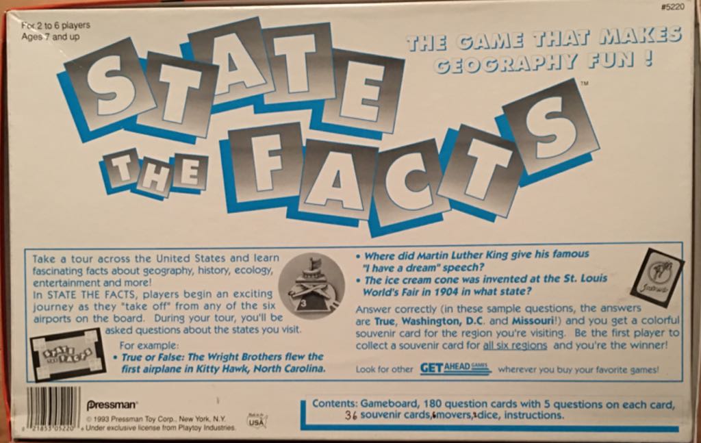 State The Facts  (2-6) board game collectible [Barcode 021853052206] - Main Image 2