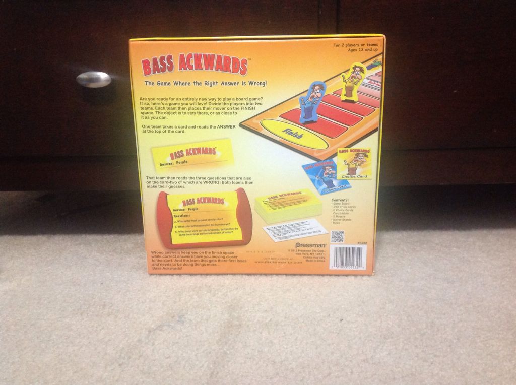 Bass Ackwards  (2+) board game collectible [Barcode 021853052329] - Main Image 2