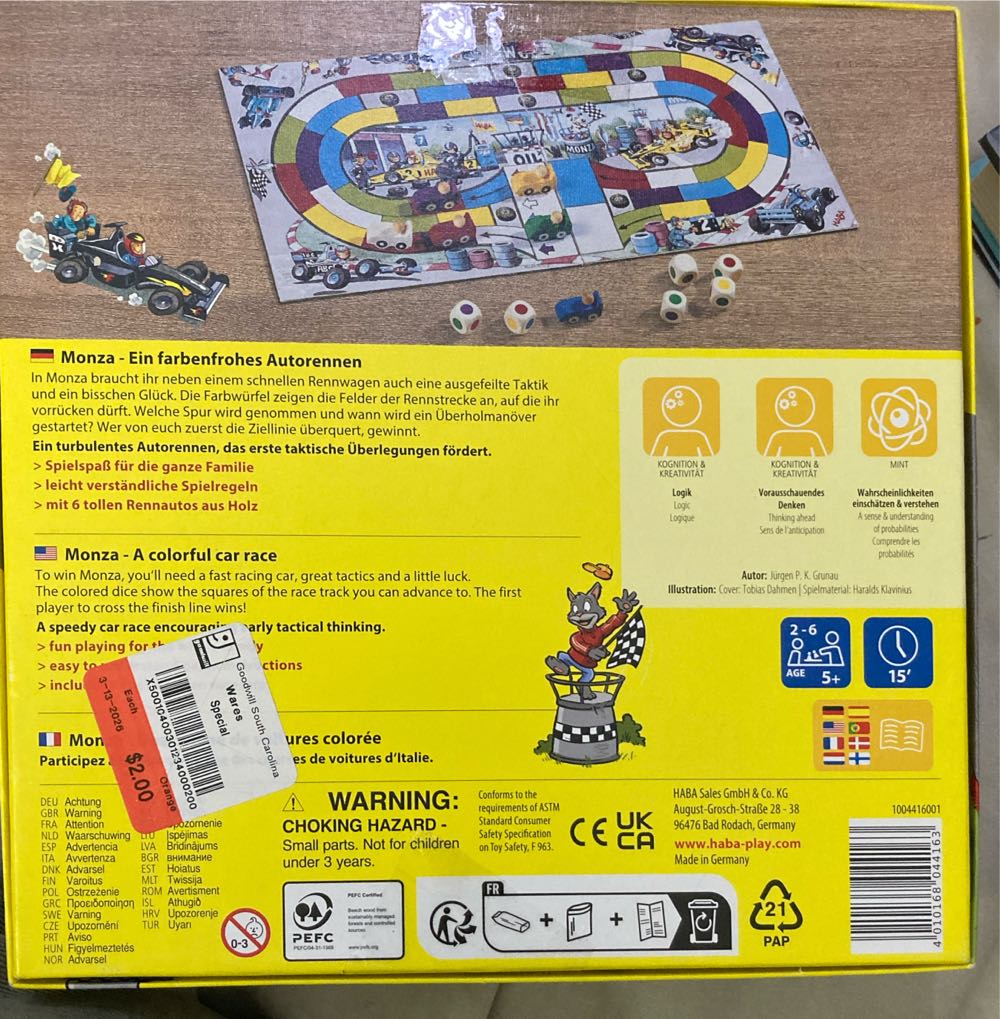 Monza  (2-6) board game collectible [Barcode 4010168044163] - Main Image 2