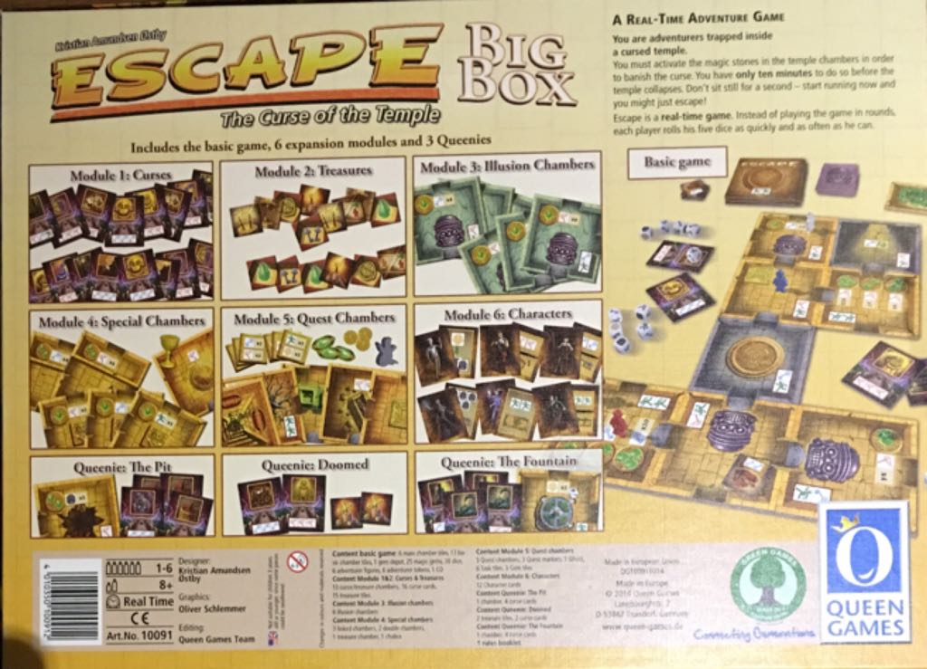 Queen Games Escape: The Curse of the Temple – Big Box  (1-6) board game collectible [Barcode 4010350100912] - Main Image 2