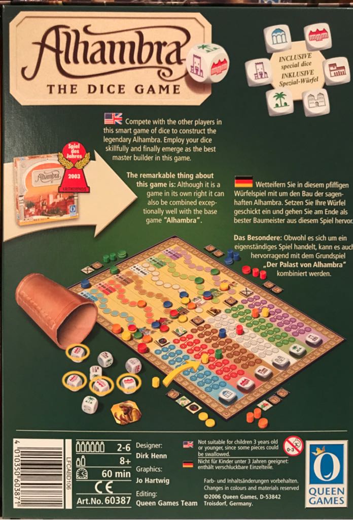 Alhambra: The Dice Game  (2-6) board game collectible [Barcode 4010350603871] - Main Image 2