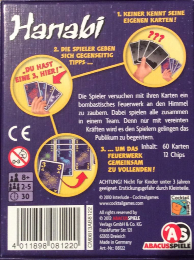 Hanabi  (2-5) board game collectible [Barcode 4011898081220] - Main Image 2