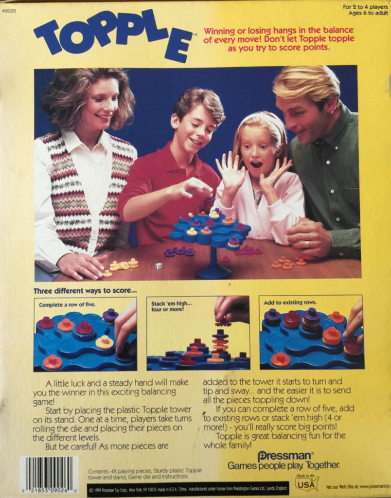 Topple  (4) board game collectible [Barcode 021853090260] - Main Image 2