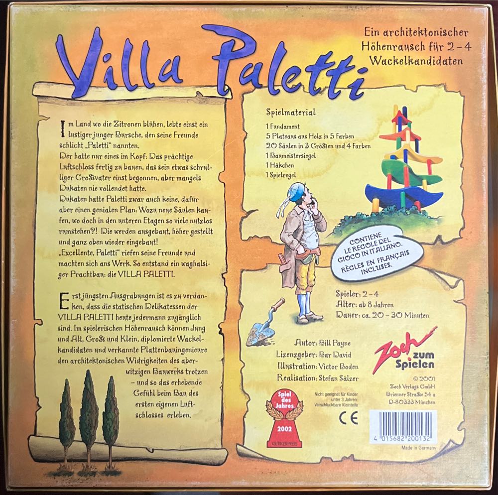 Villa Paletti By Bill Payne  (2-4) board game collectible [Barcode 4015682200132] - Main Image 2