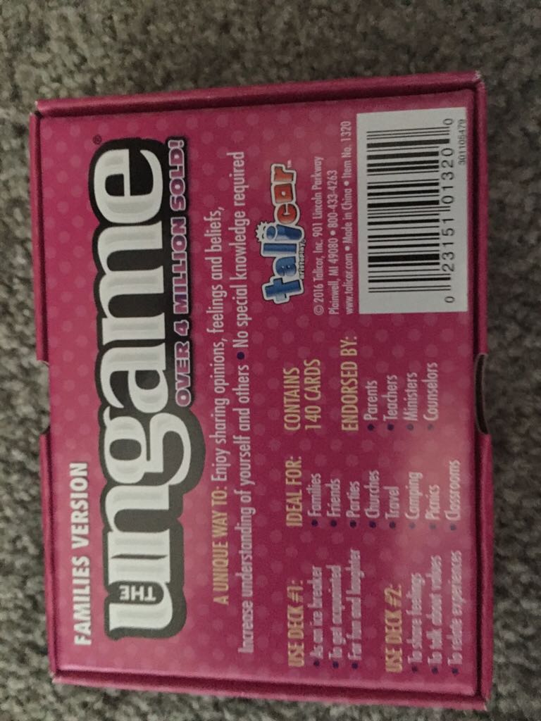 The Ungame: Families  (2+) board game collectible [Barcode 023151013200] - Main Image 2