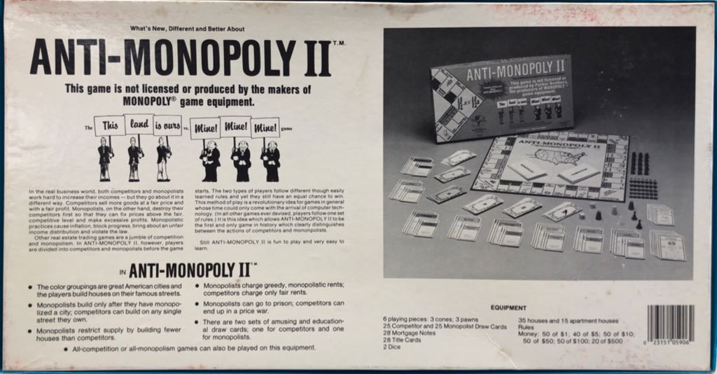 Anti-Monopoly II  (2-6) board game collectible [Barcode 023151059062] - Main Image 2