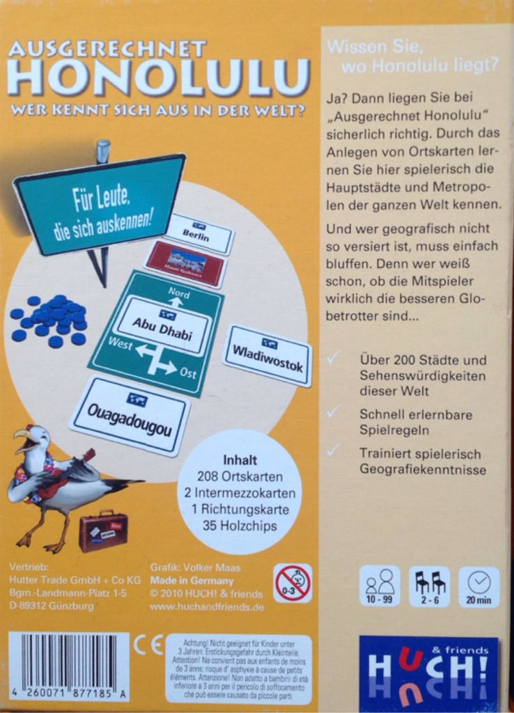 Ausgerechnet Honolulu  (2, 3, 4, 5, 6, 7, 8, 9, 10) board game collectible [Barcode 4260071877185] - Main Image 2