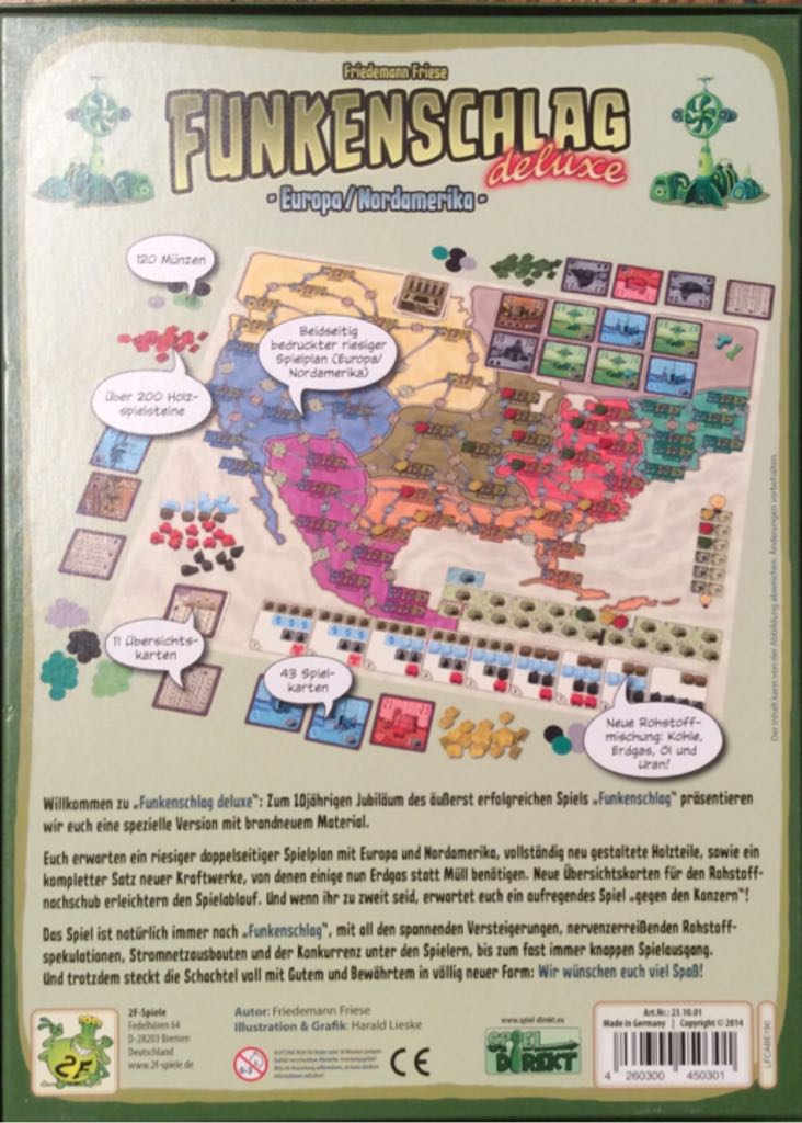 FUNKENSCHLAG DELUXE, F. Friese, 2F Spiele, Neu & OVP, 23.10.01  (2-6) board game collectible [Barcode 4260300450301] - Main Image 2