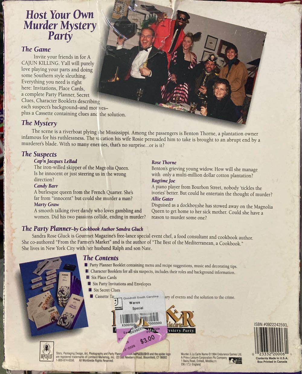 Murder A La Carte  (6) board game collectible [Barcode 023332200061] - Main Image 2