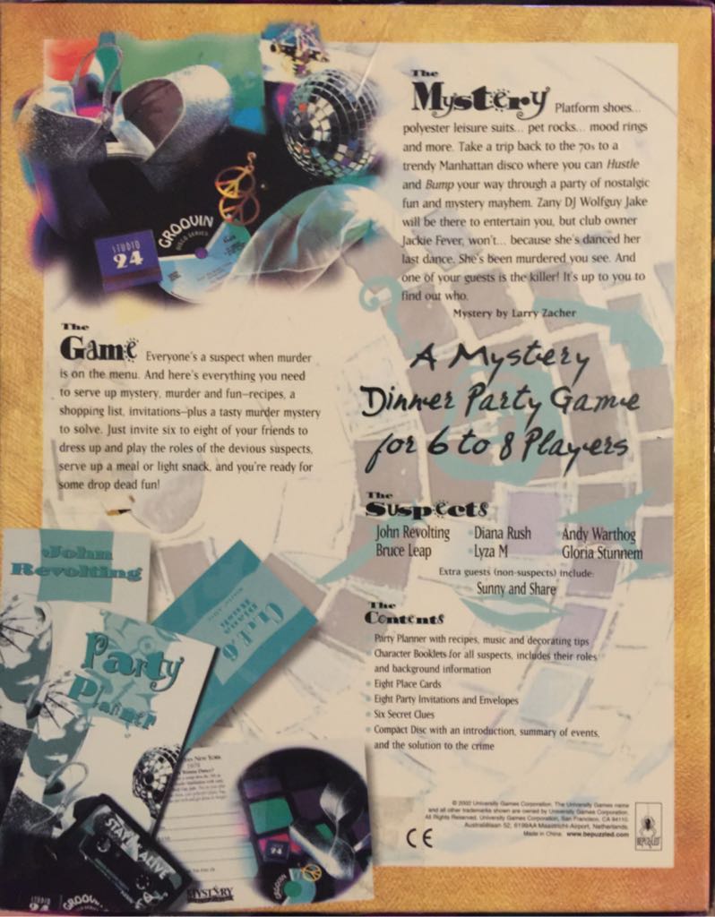 Murder Mystery Party: Staying Alive  (8) board game collectible [Barcode 023332332052] - Main Image 2