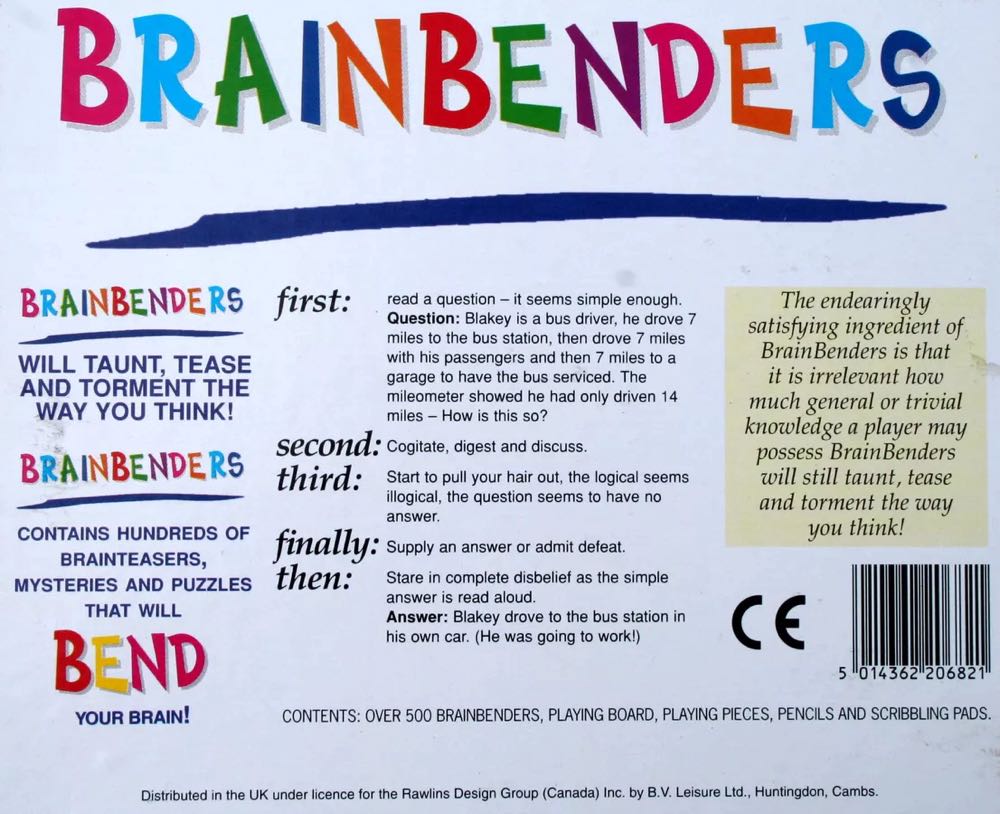 Brainbenders  (2+) board game collectible [Barcode 5014362206821] - Main Image 2