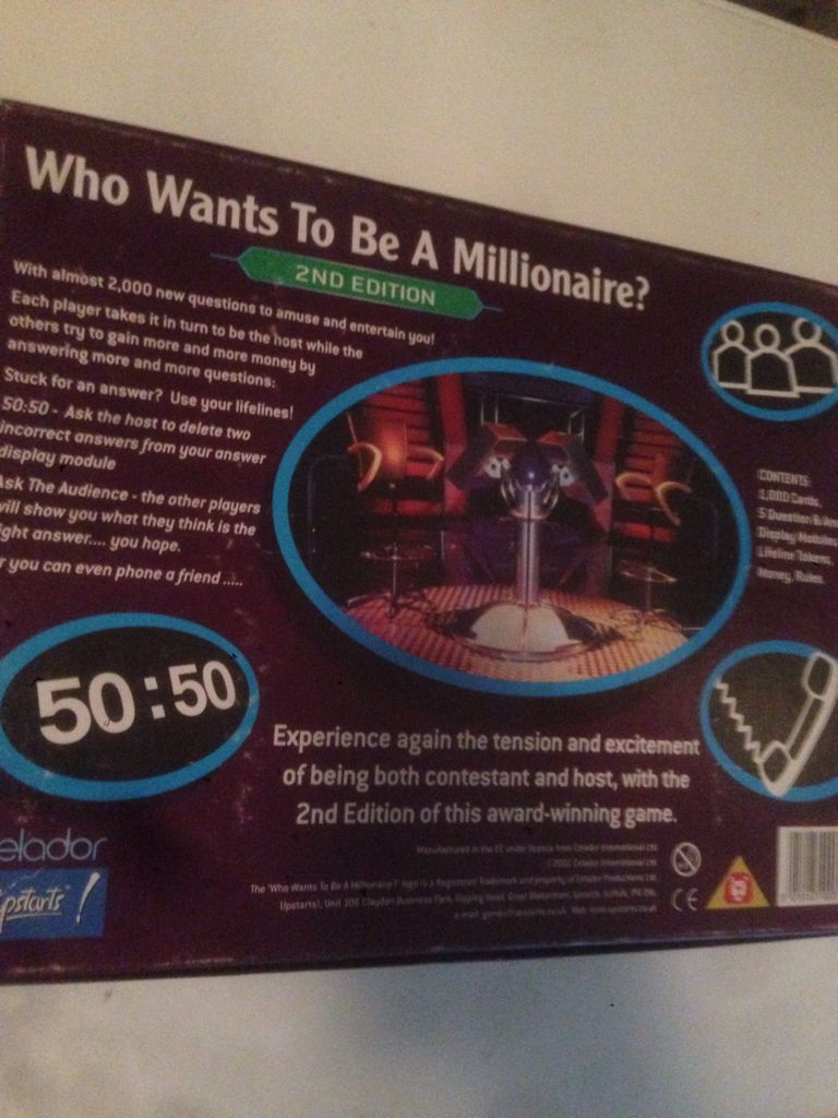 Who Wants To Be A Millionaire?  (2-5) board game collectible [Barcode 5018163000398] - Main Image 2