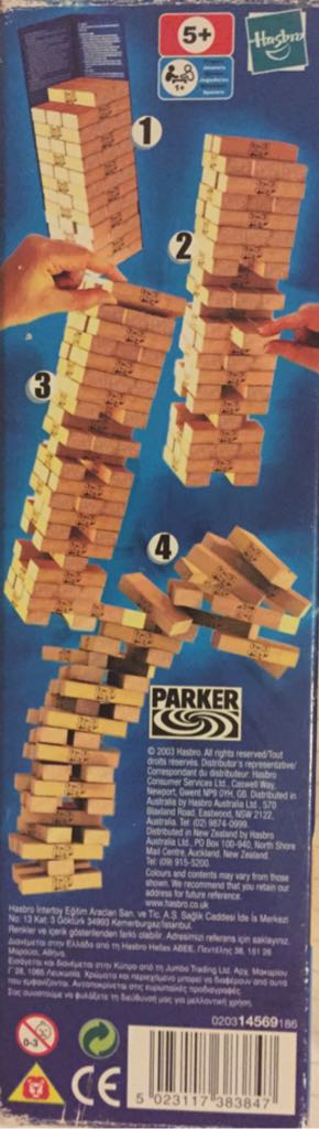 Original JENGA Wooden Block Tower Stack Game MB GAMES - Complete  (2+) board game collectible [Barcode 5023117383847] - Main Image 2