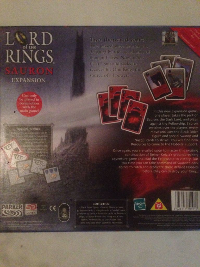 Lord Of The Rings: Sauron Expansion  (3-6) board game collectible [Barcode 5023117701917] - Main Image 2
