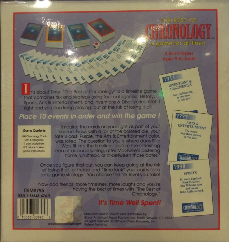 The Best Of Chronology  (2-8) board game collectible [Barcode 010563007958] - Main Image 2