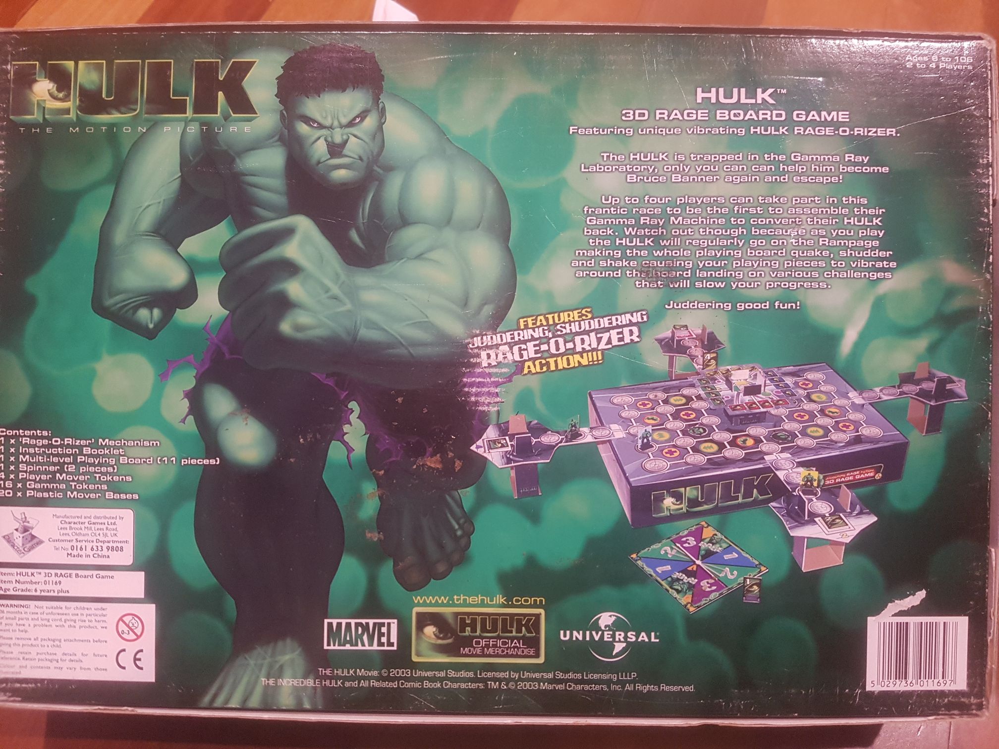 The Incredible Hulk 3-D Rampage Board Game  (2-4) board game collectible [Barcode 5029736011697] - Main Image 2