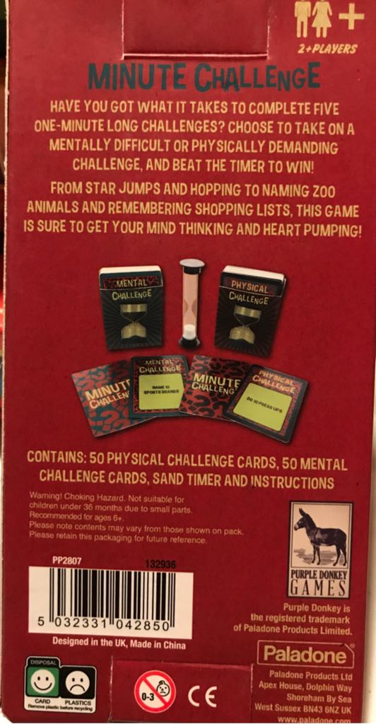 Minute Challenge  (2+) board game collectible [Barcode 5032331042850] - Main Image 2