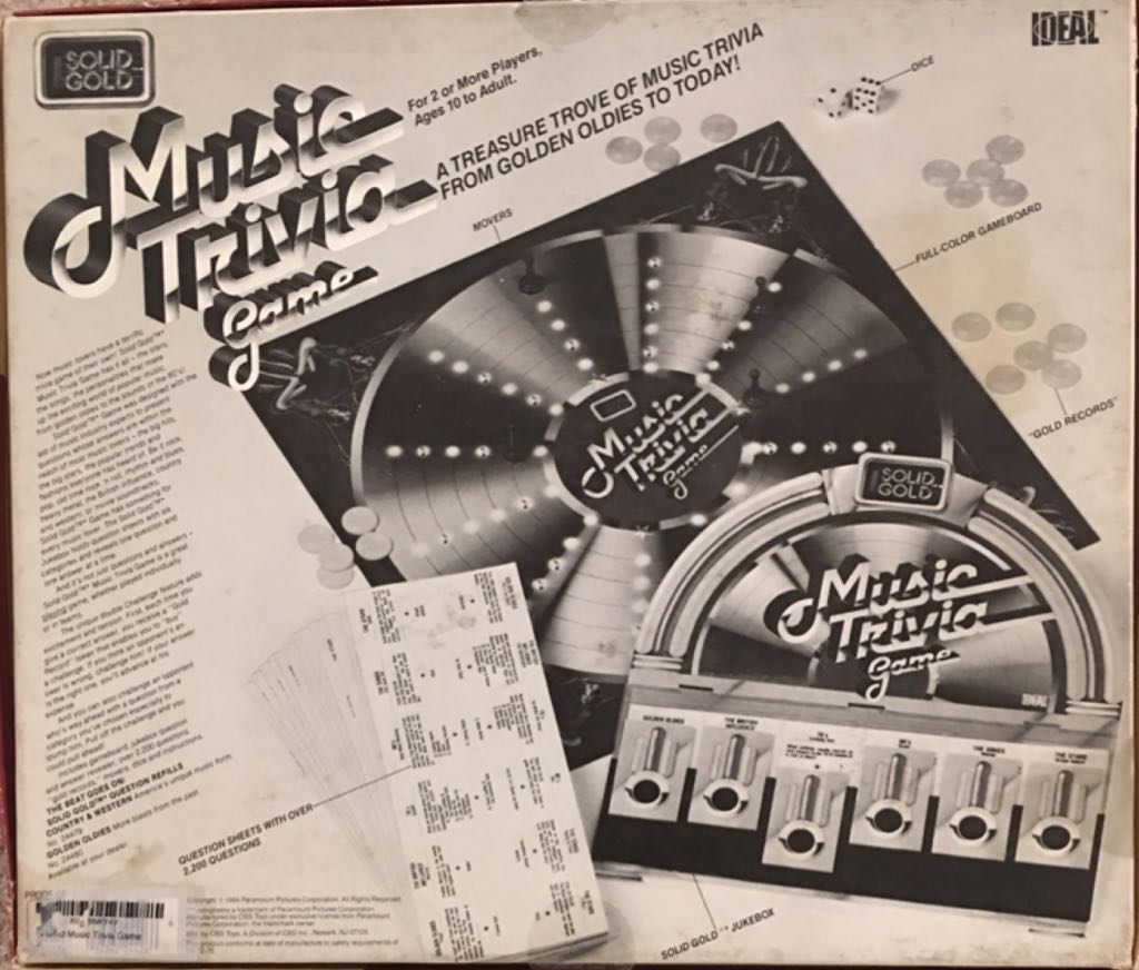 Music Trivia Game - Solid Gold  (2) board game collectible [Barcode 026262244266] - Main Image 2