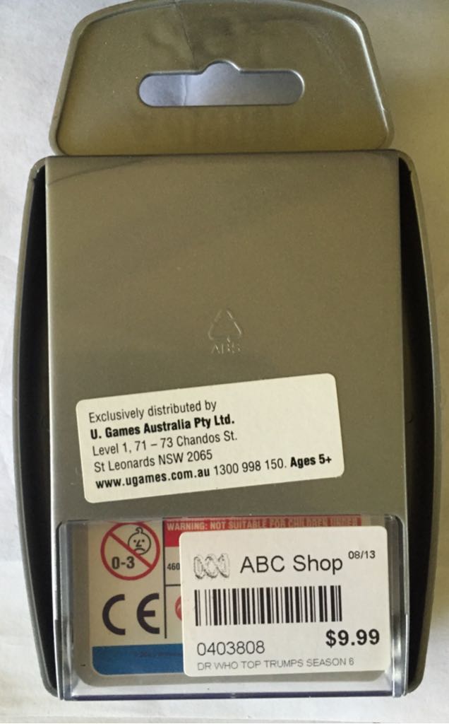 Top Trumps: Doctor Who 6  board game collectible [Barcode 5036905019491] - Main Image 2