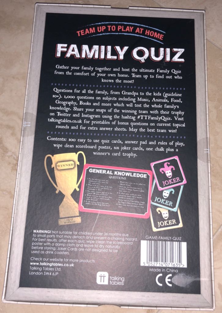 Family Quiz  (2+) board game collectible [Barcode 5052714071635] - Main Image 2