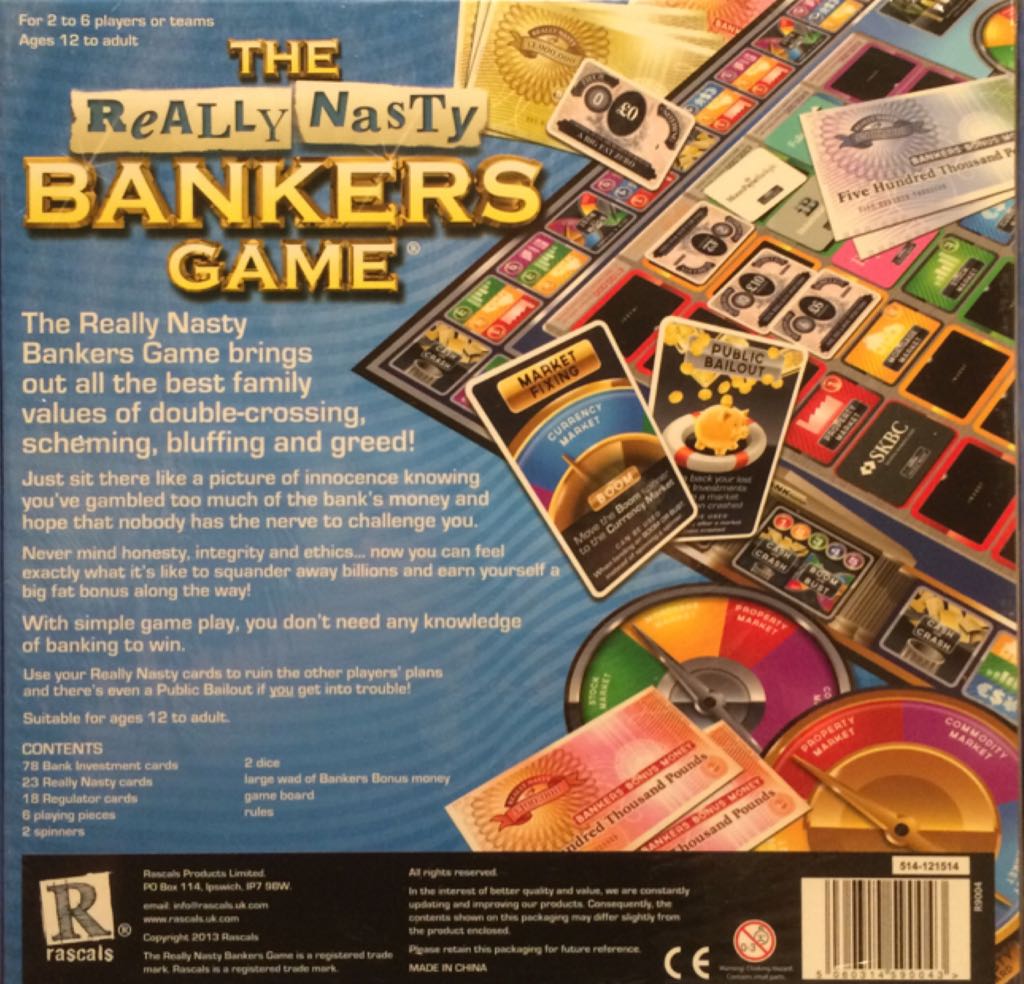 The Really Nasty Bankers Game  (2 to 6) board game collectible [Barcode 5060314590043] - Main Image 2