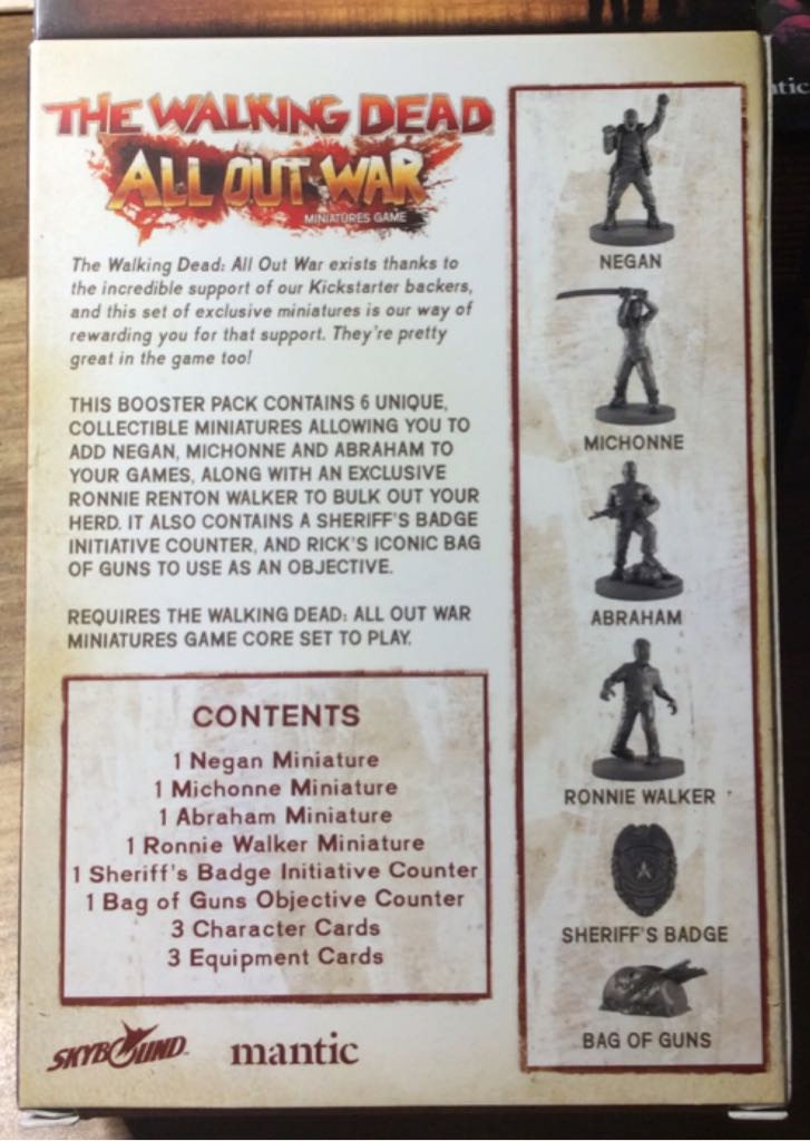 The Walking Dead Miniatures Game Kickstarter Exclusive Negan Booster NY  board game collectible [Barcode 5060469660424] - Main Image 2