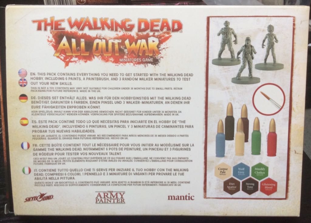 THE WALKING DEAD: WALKER PAINT SET - MANTIC GAMES  board game collectible [Barcode 5060469660677] - Main Image 2