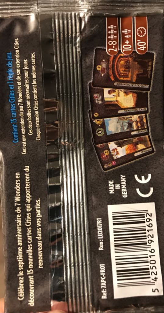 7 Wonders - Anniversary Pack Cities  (2-8) board game collectible [Barcode 5425016921692] - Main Image 2