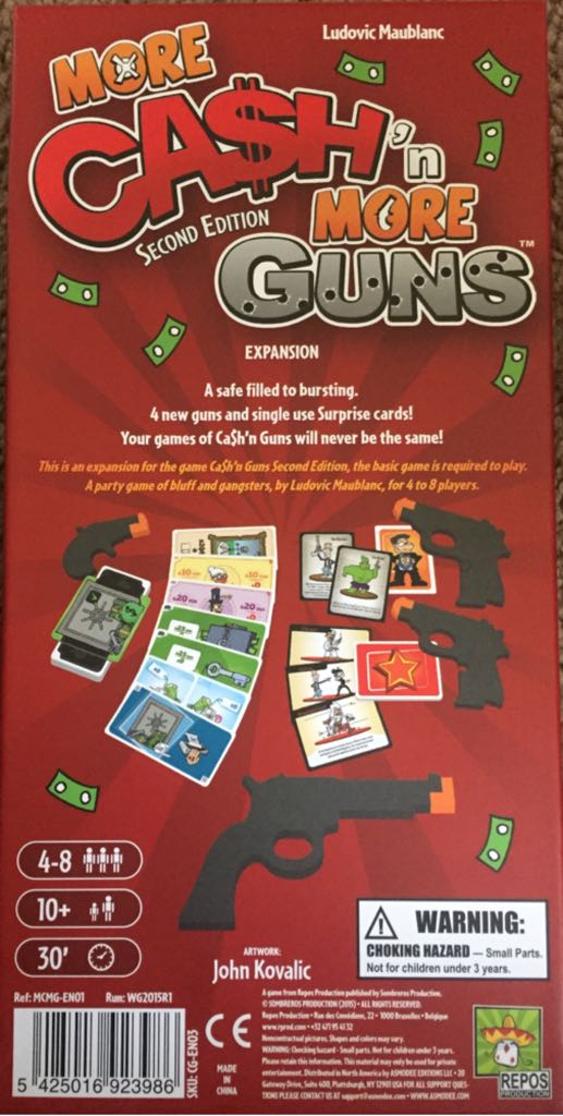 Cash ’N Guns: More Cash More Guns - Expansion  (4-8) board game collectible [Barcode 5425016923986] - Main Image 2