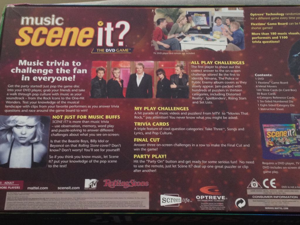 Scene It? Music Edition  (2+) board game collectible [Barcode 027084180411] - Main Image 2