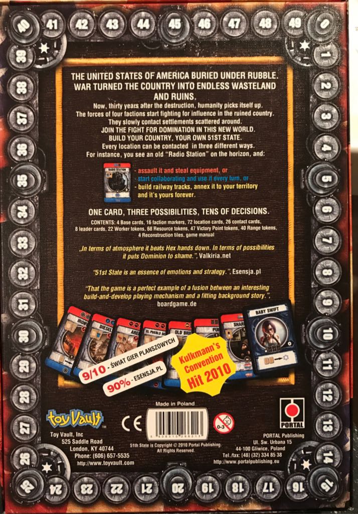 51st State  (2 to 4) board game collectible [Barcode 5908310266213] - Main Image 2