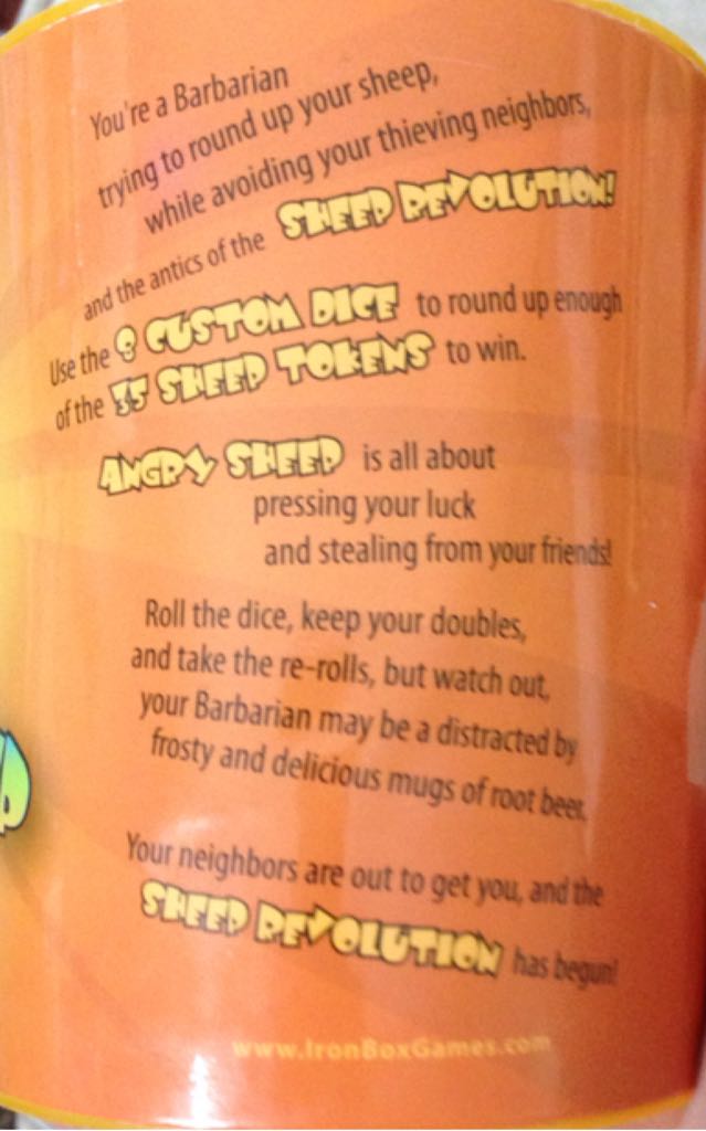 Angry Sheep  (2-4) board game collectible [Barcode 609224853746] - Main Image 2