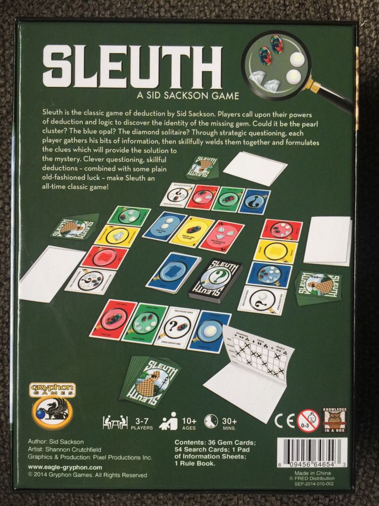 Sleuth  (3-7) board game collectible [Barcode 609456646543] - Main Image 2