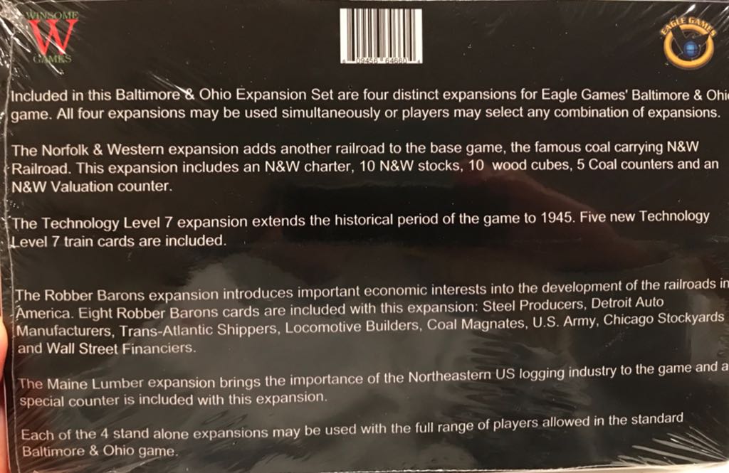 Baltimore & Ohio: Expansion Set  board game collectible [Barcode 609456646604] - Main Image 2