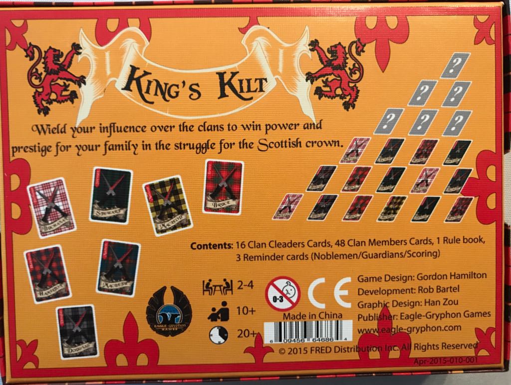King’s Kilt  (2-4) board game collectible [Barcode 609456646864] - Main Image 2