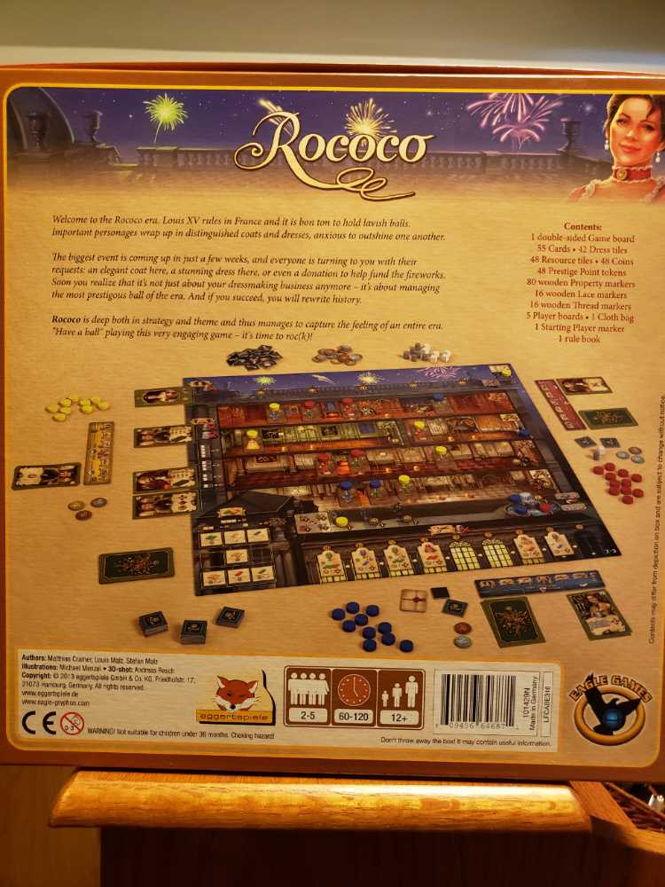 Rococo  (2-5 Players) board game collectible [Barcode 609456646871] - Main Image 2