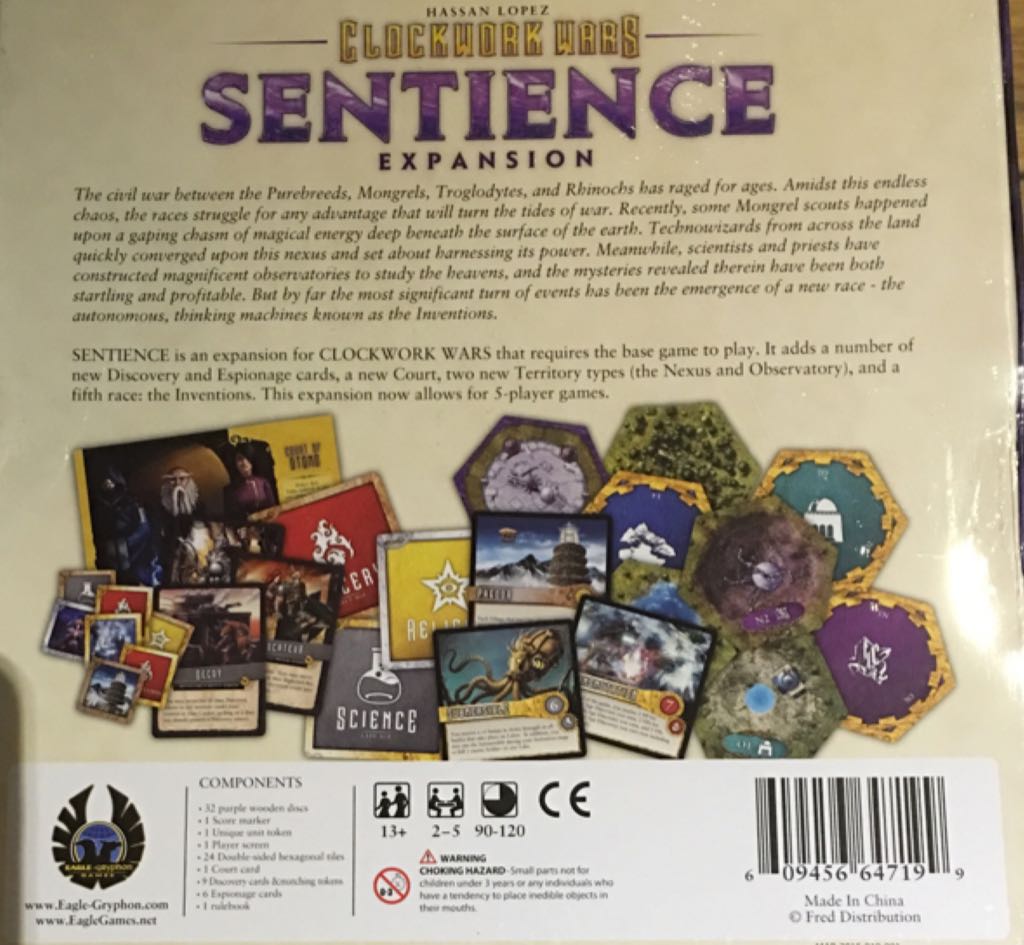 Clockwork Wars Sentience Expansion  (2-5) board game collectible [Barcode 609456647199] - Main Image 2