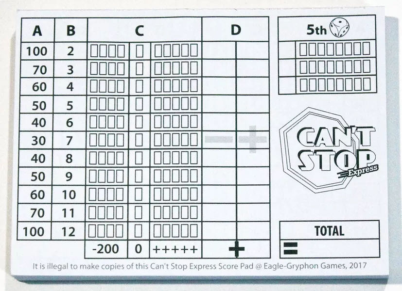 Can’t Stop Express  (2-4) board game collectible [Barcode 609456647588] - Main Image 3