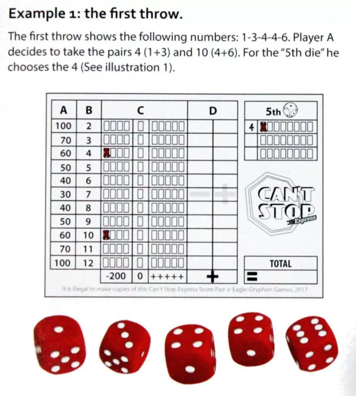 Can’t Stop Express  (2-4) board game collectible [Barcode 609456647588] - Main Image 4