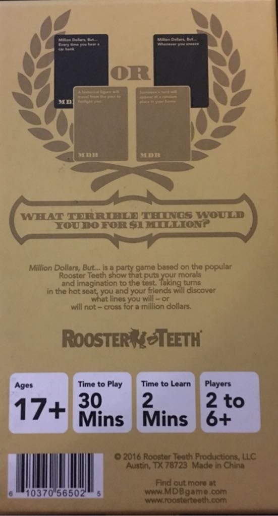 Million Dollars, But...  (3+) board game collectible [Barcode 610370565025] - Main Image 2