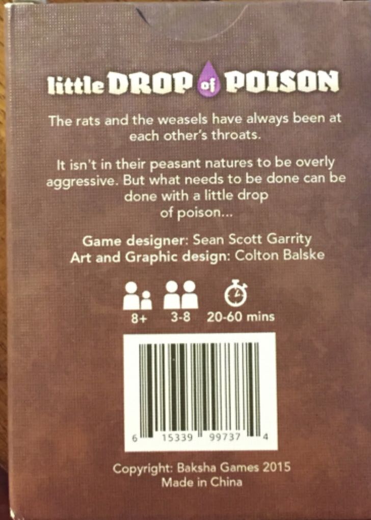 Little Drop Of Poison  (3 - 8) board game collectible [Barcode 615339997374] - Main Image 2