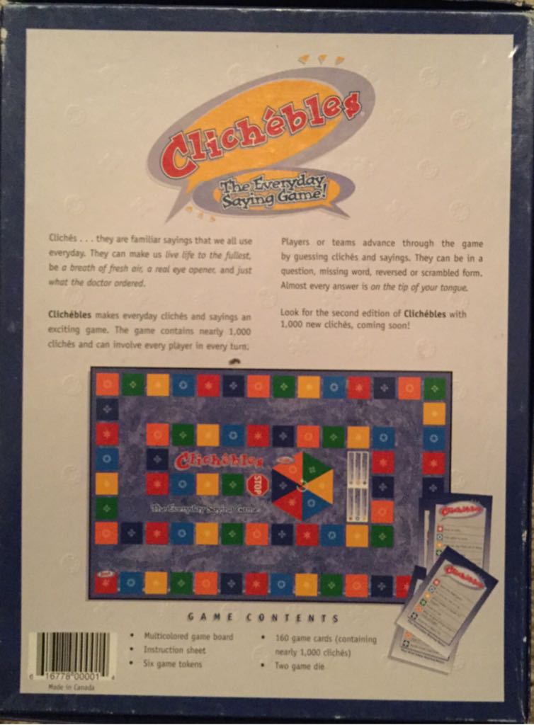 Clichebles  (3-6) board game collectible [Barcode 616778000014] - Main Image 2