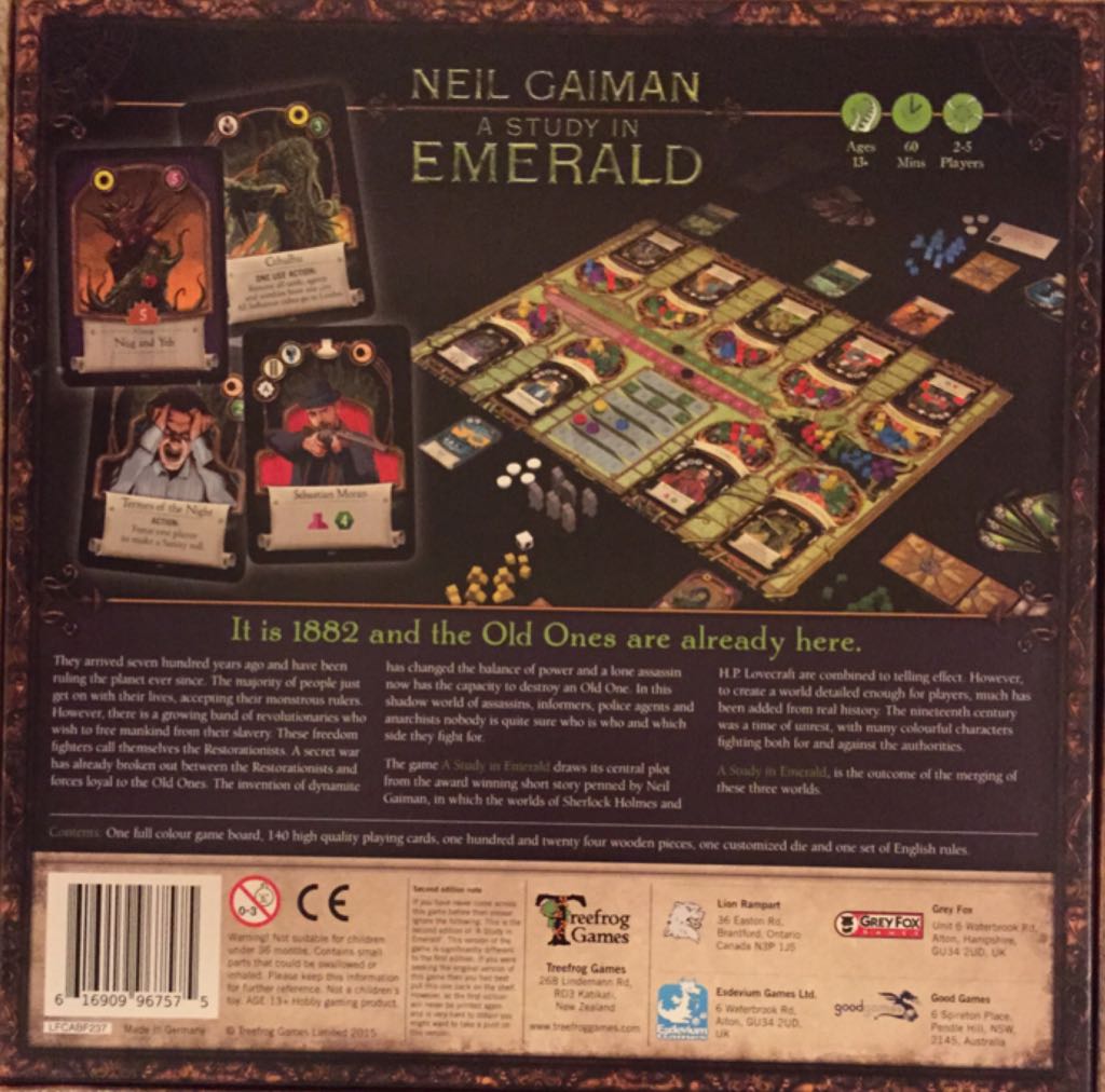 Study In Emerald, A  (2-5) board game collectible [Barcode 616909967575] - Main Image 2